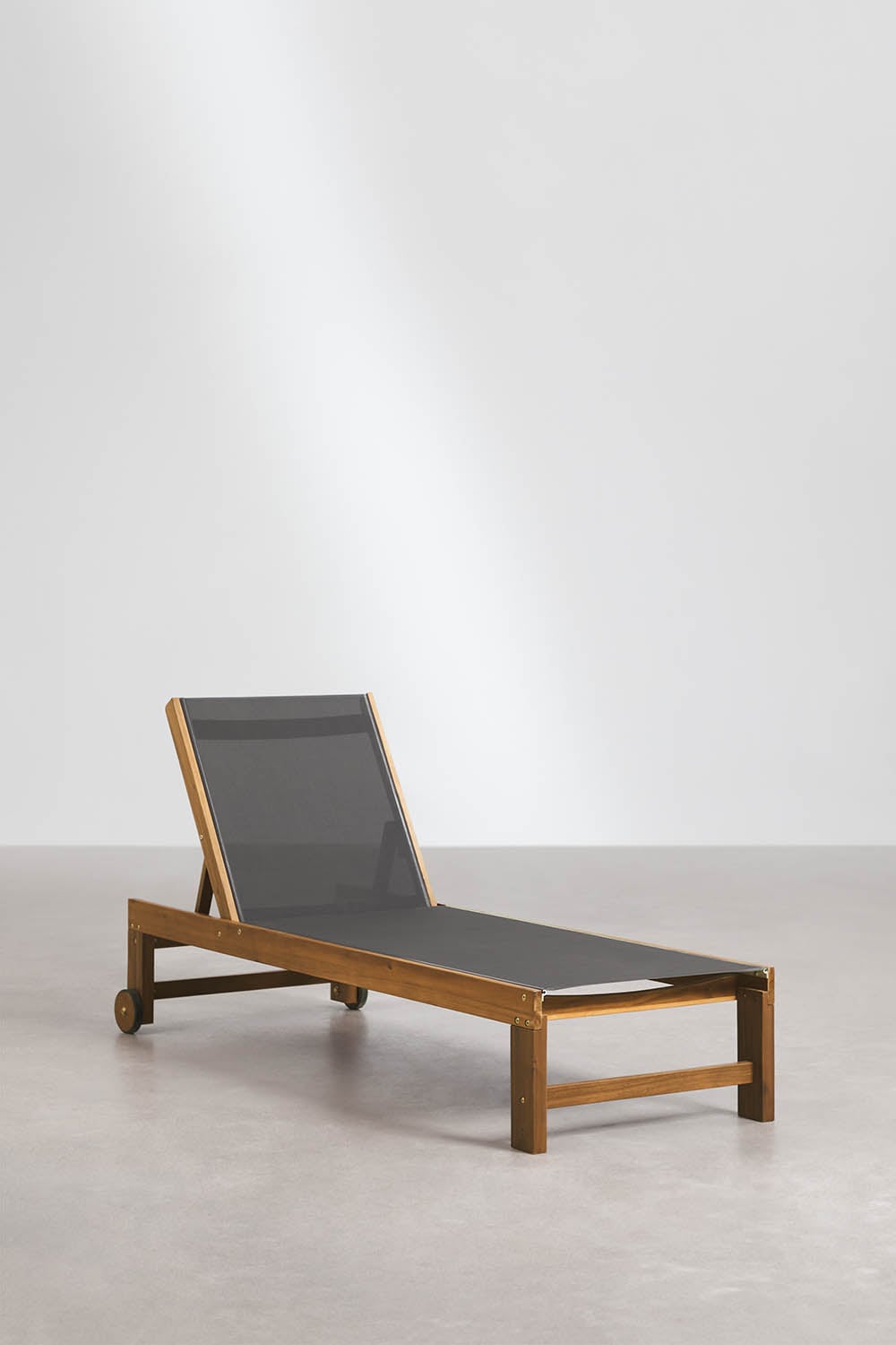 Wooden outdoor sun lounger VALERYS, graphite grey