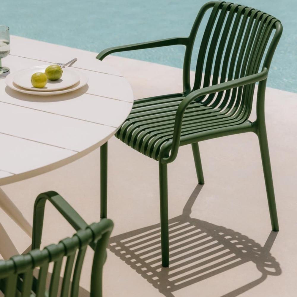Garden chair WENDELL, with armrests, pesto