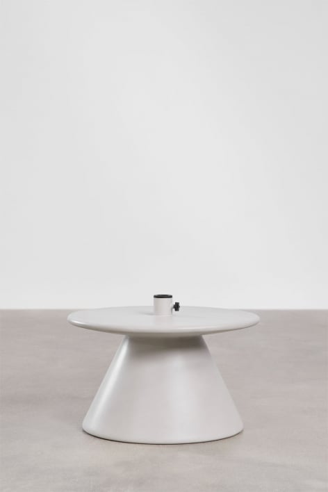 Oval outdoor coffee table CIMENTO, tapioca sand