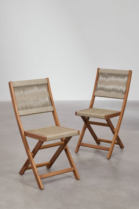Lauko baldų komplektas ACACIA CLASSIC, kvadratinis staliukas ir 2 kėdės, ruda