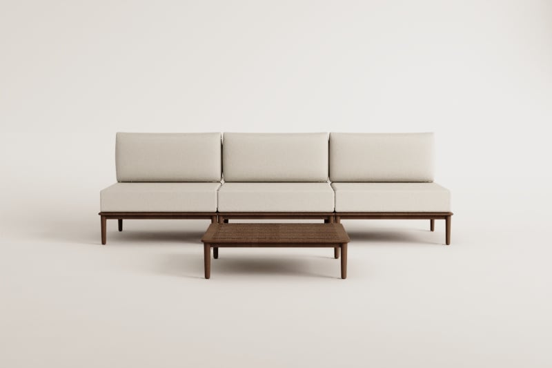 Komplektas MODENA, 3 dalių sofa ir staliukas