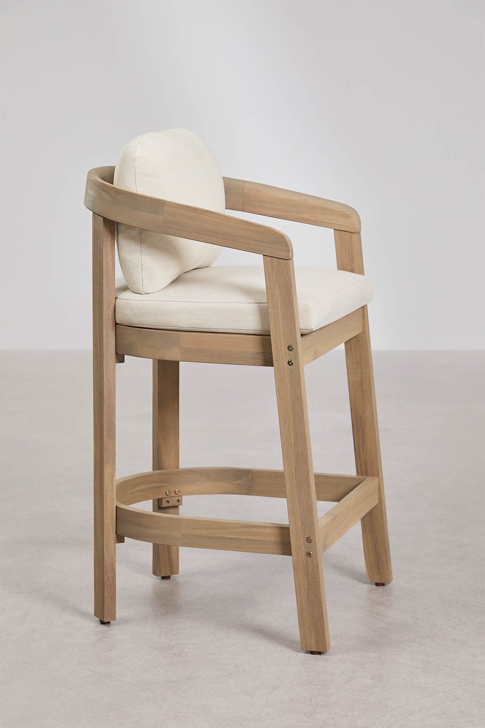 High outdoor chair ULENO, light acacia, 65 cm