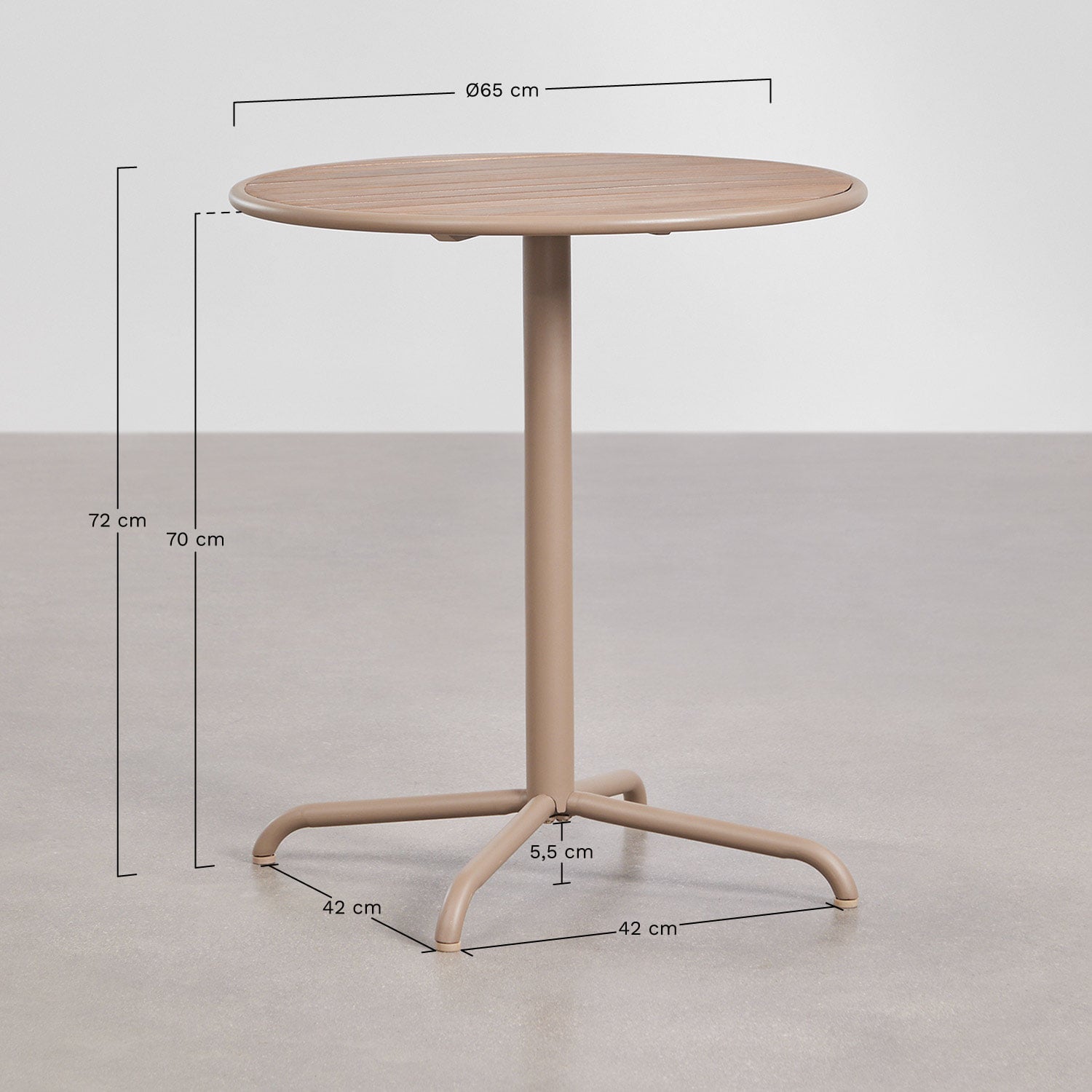 Outdoor set TILDA, round table, 2 chairs, white