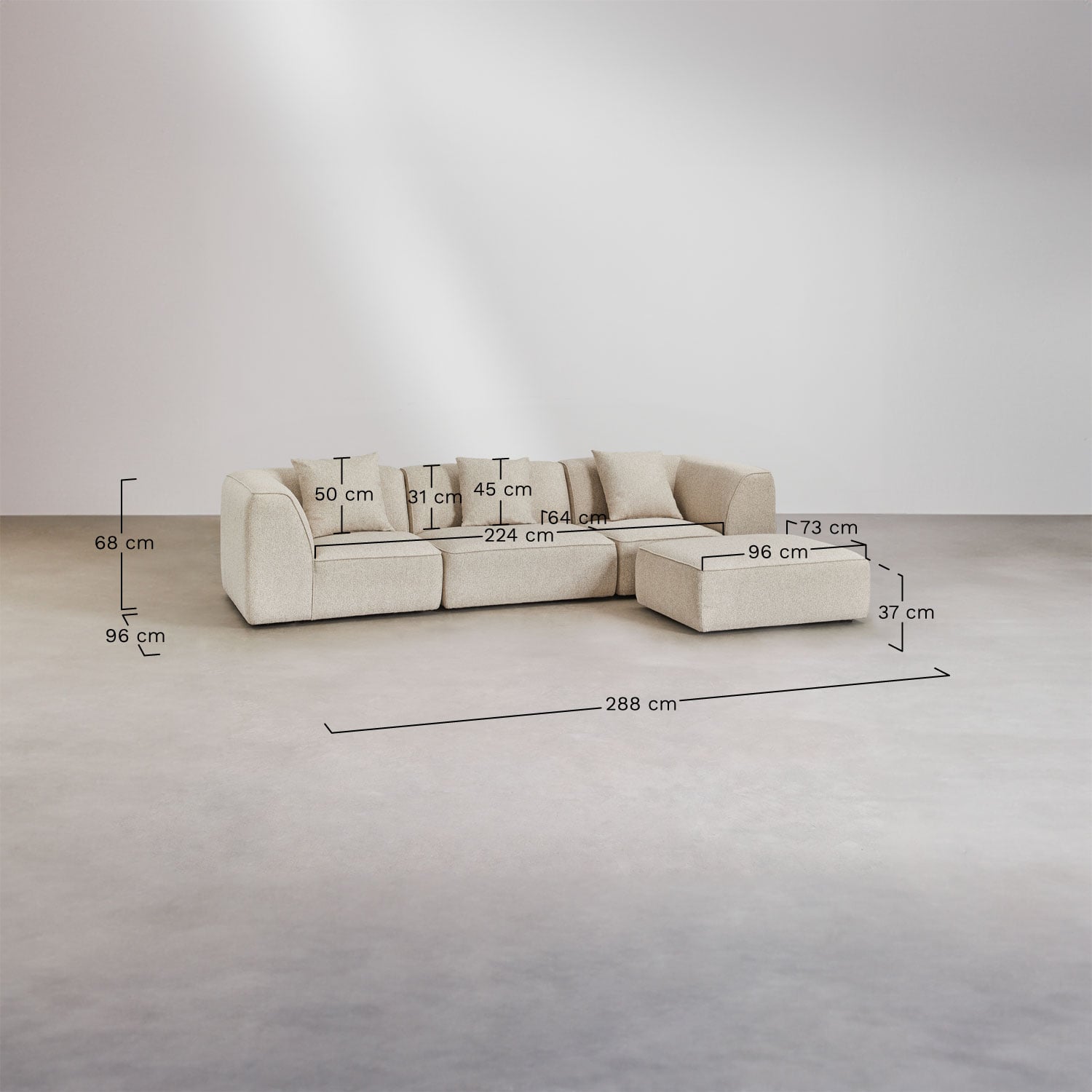 Modulinė sofa CARDEA, 3 dalių