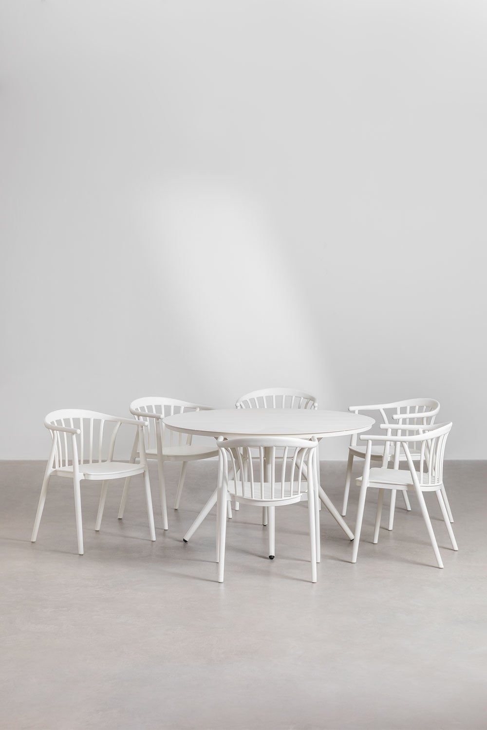 Outdoor set VALERIE, white, 6 chairs