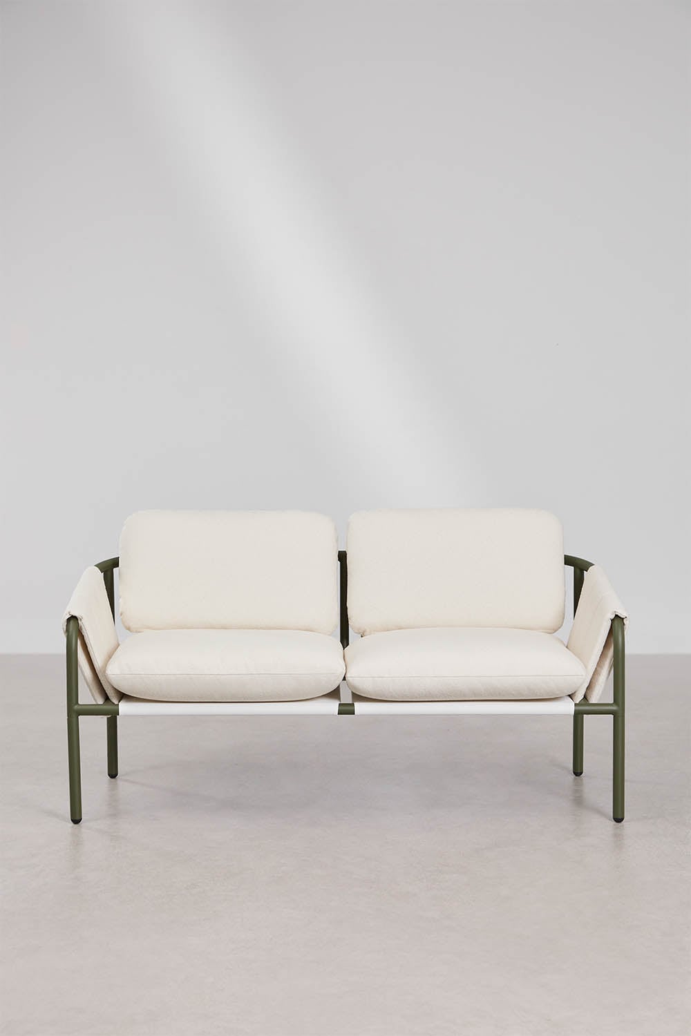 ZUNIKA two-seater outdoor sofa, fabric, oiled green