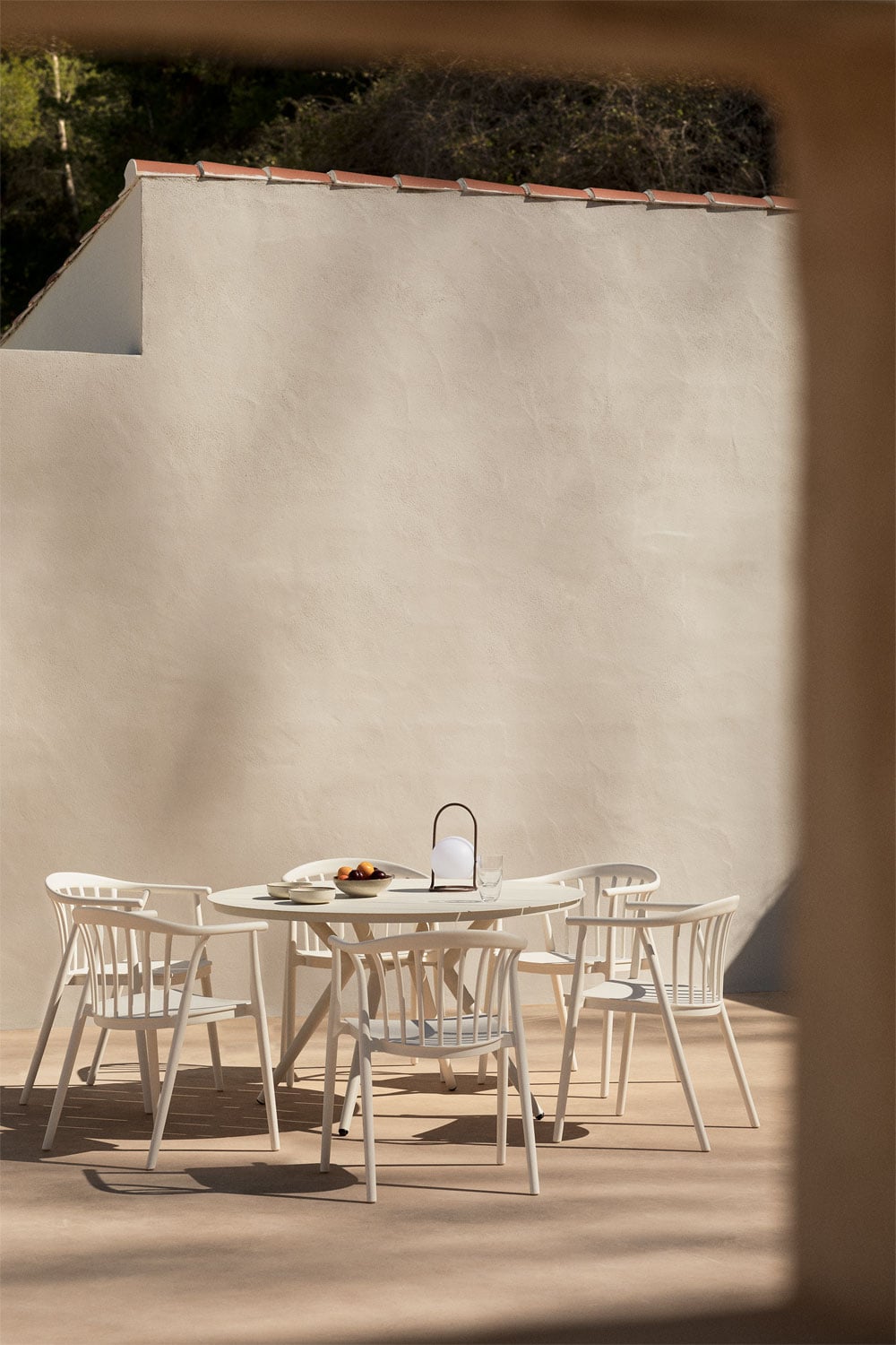Outdoor set VALERIE, white, 6 chairs