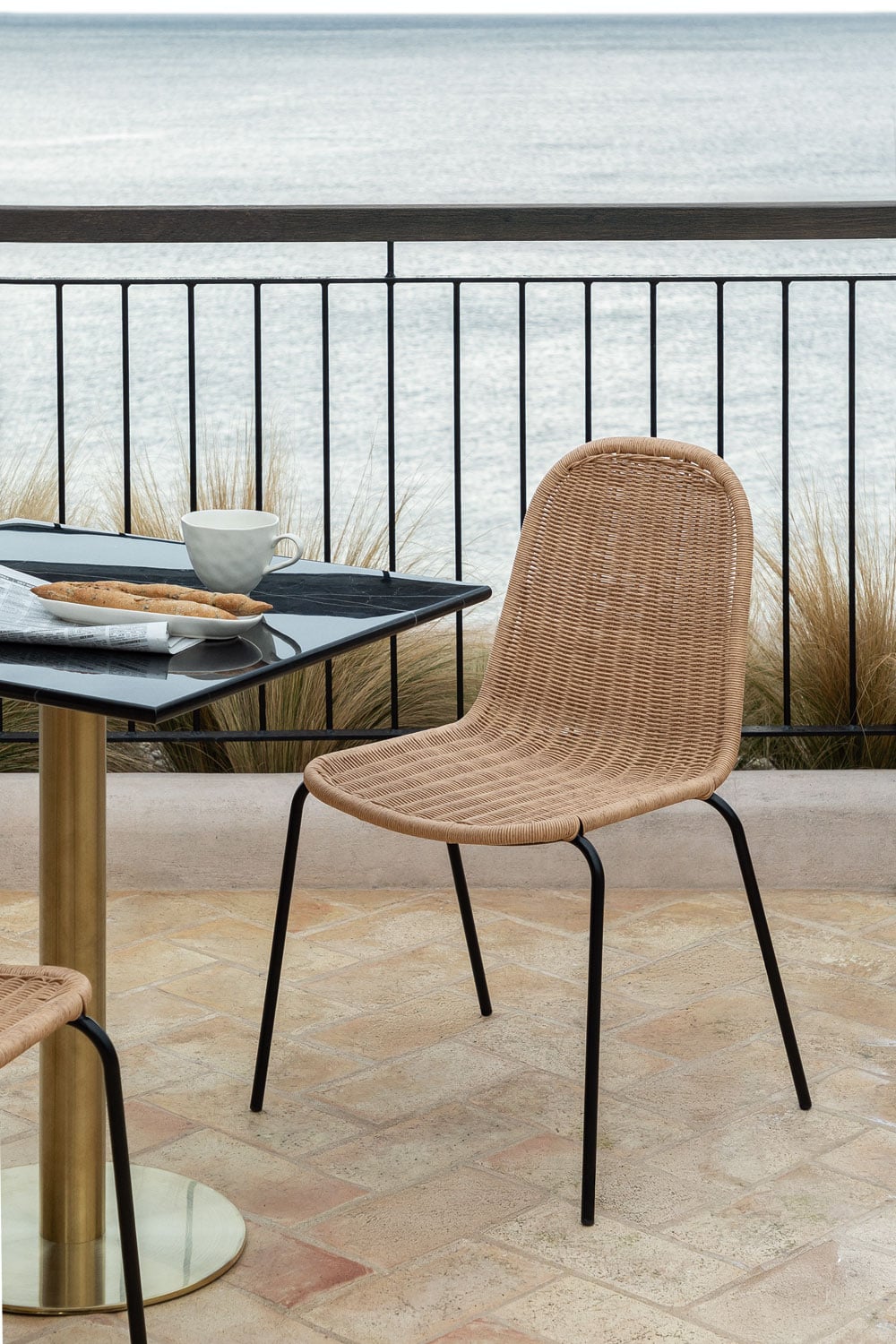 Outdoor chair ALTANO without armrests, black