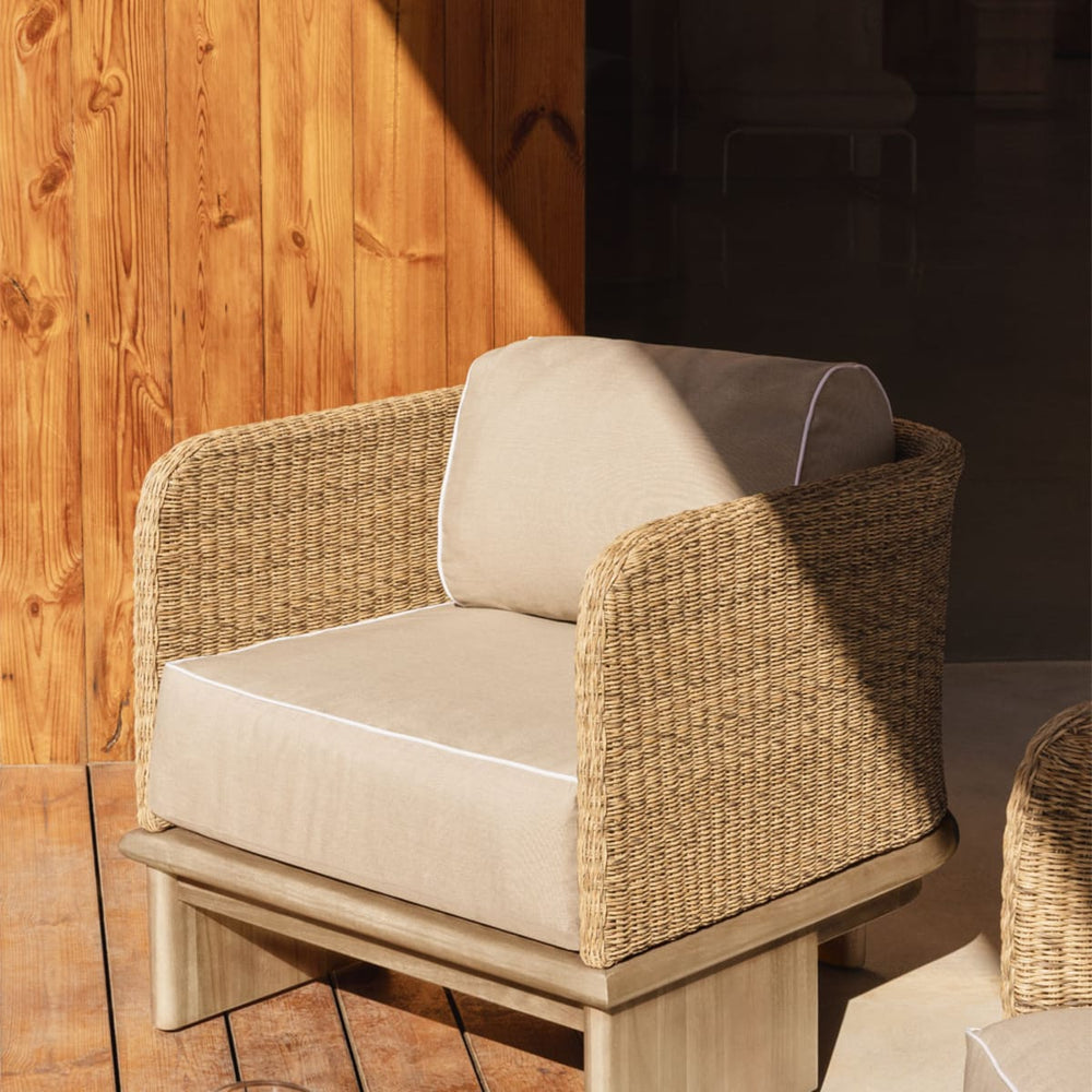 Armchair set RATIKO, light acacia brown