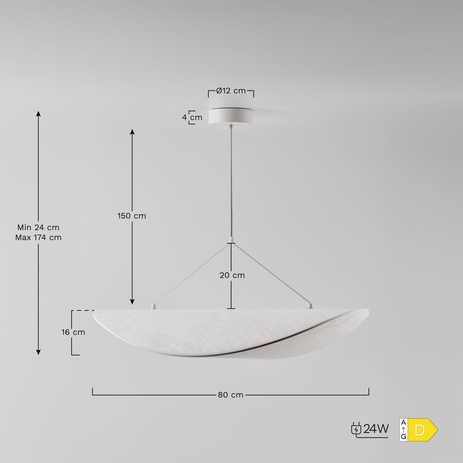 Pakabinamas LED šviestuvas ZELVANA, balta, 40 cm