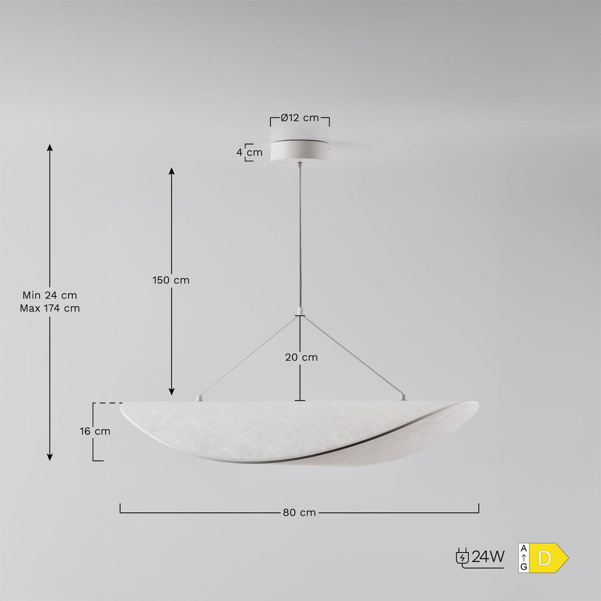 Pakabinamas LED šviestuvas ZELVANA, balta, 80 cm