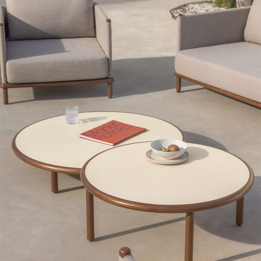 Coffee table set AKORAS, two pcs., cream