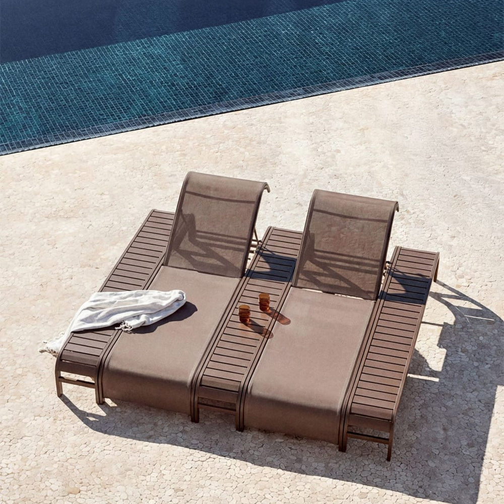 SOLENTO set, 2 sun loungers and 3 tables, chocolate