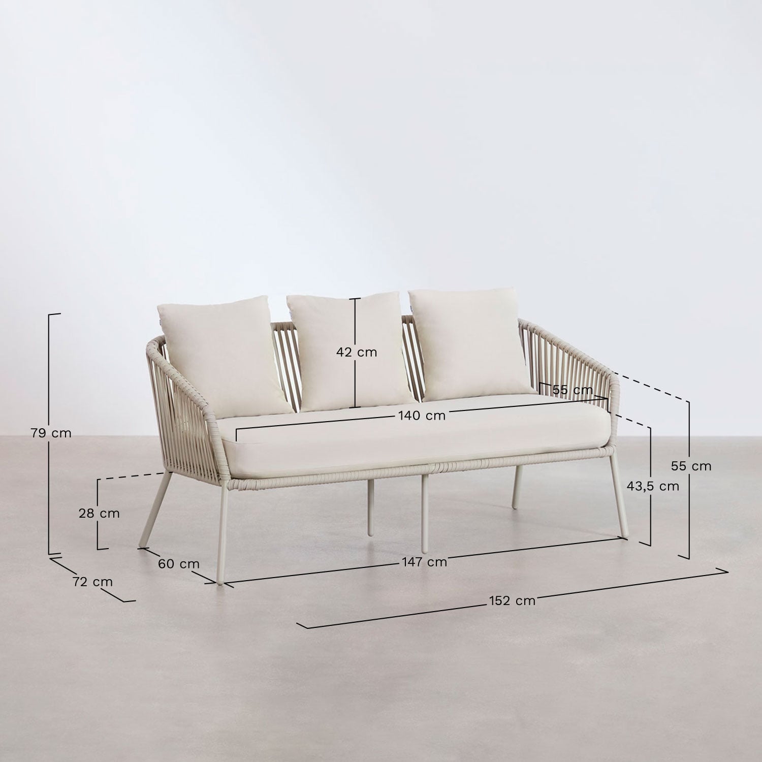 Outdoor Lounge Set TORA, Mocha Terracotta