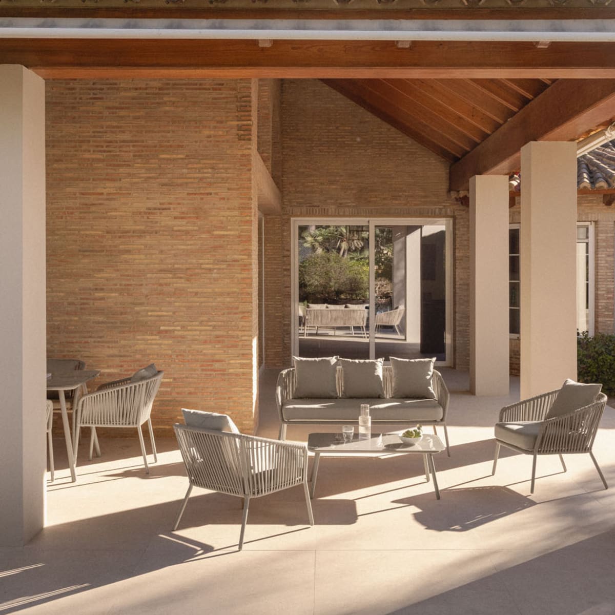 Outdoor Lounge Set TORA, Mocha Brown