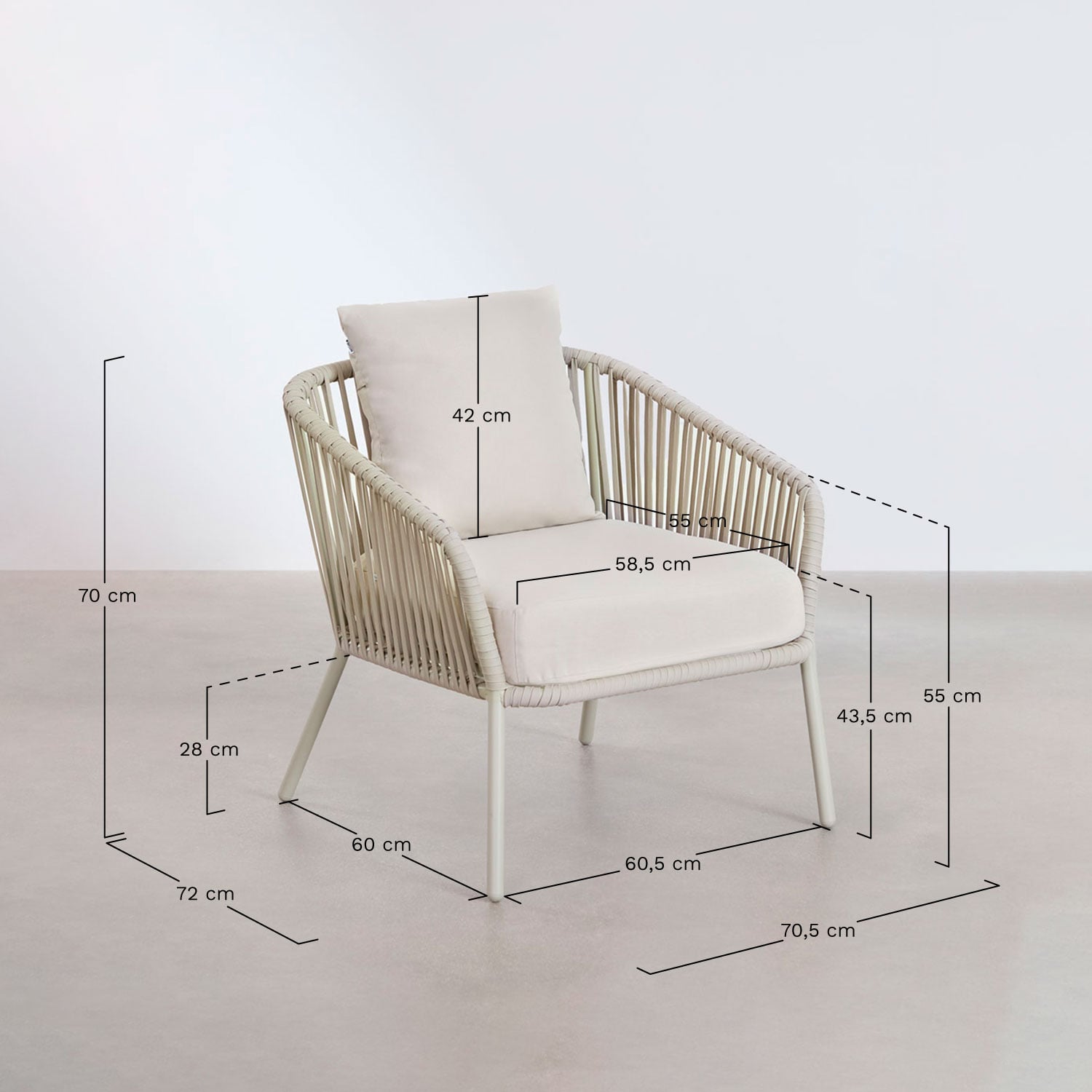 Outdoor lounge set TORA, Cream sand