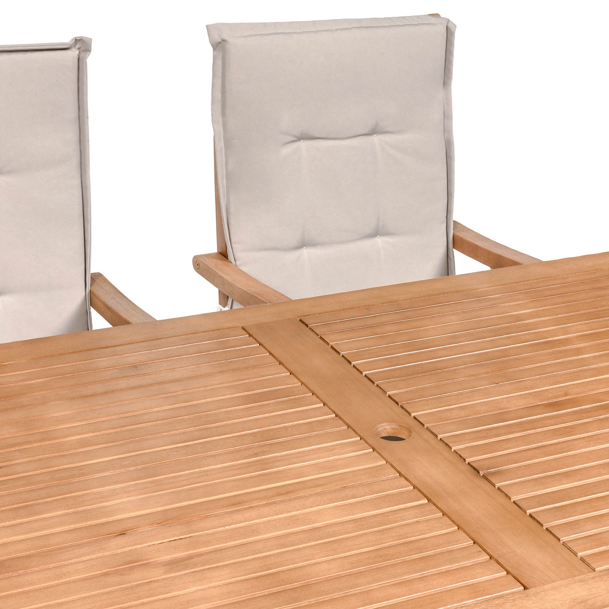 DORIAN garden set, 4 chairs, grey cushions