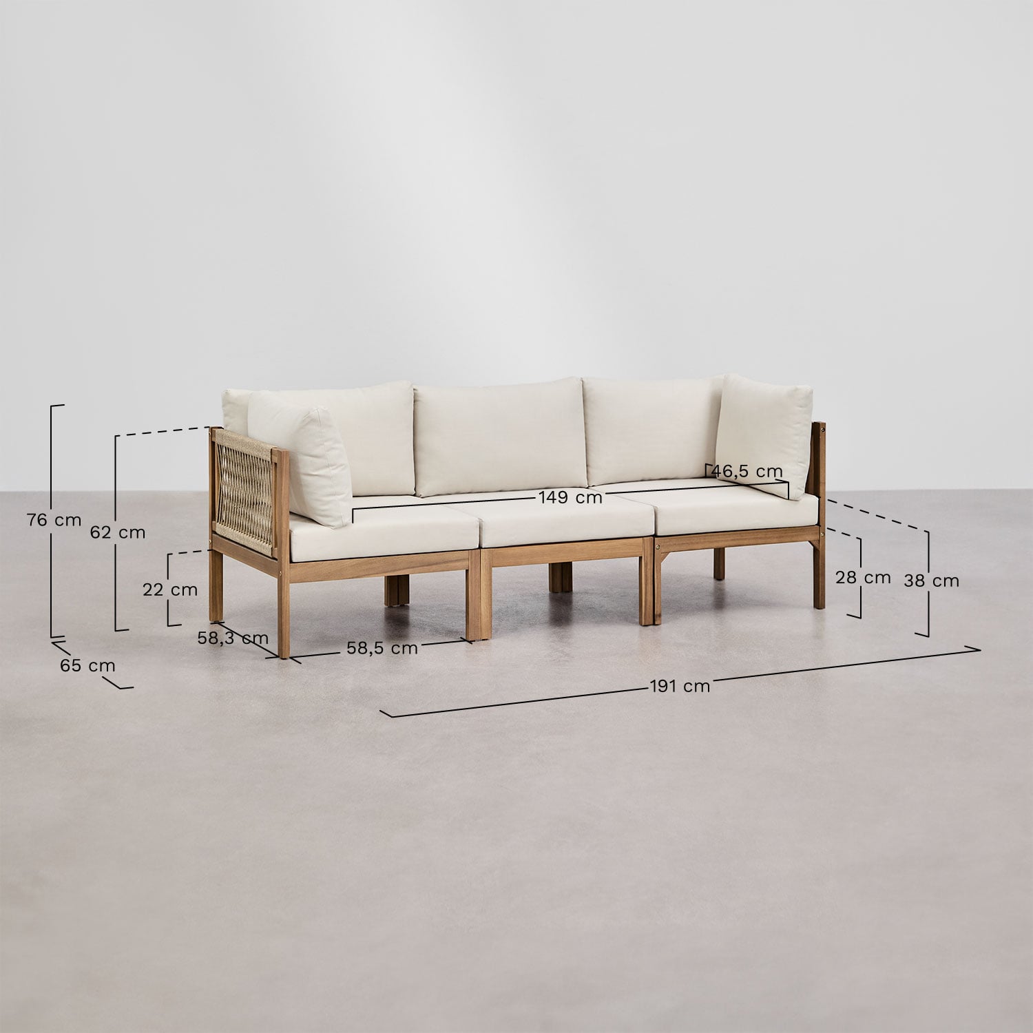 Lauko sofos komplektas PARMA, terakota
