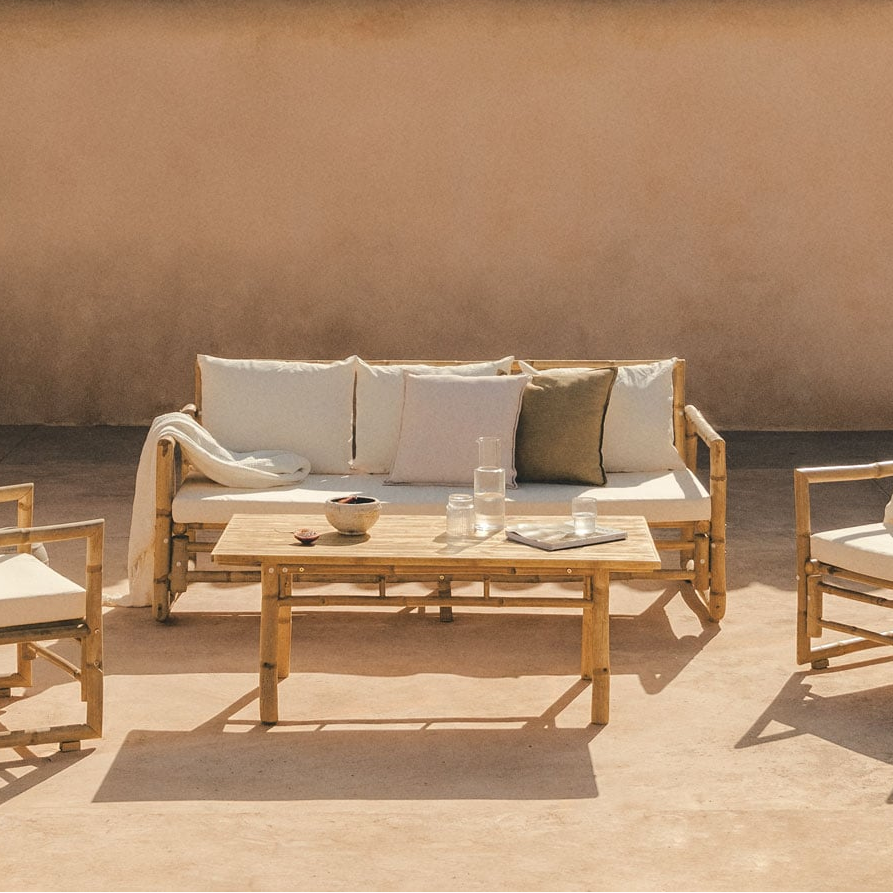 BAMBUNAS set, three-seater bamboo