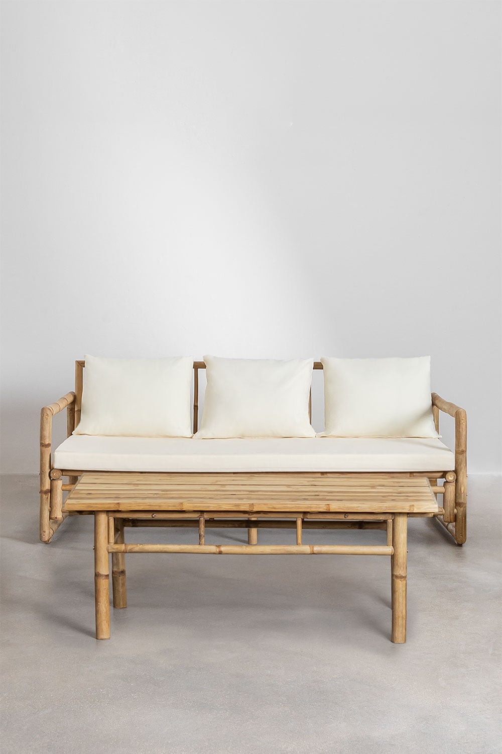 BAMBUNAS set, three-seater bamboo