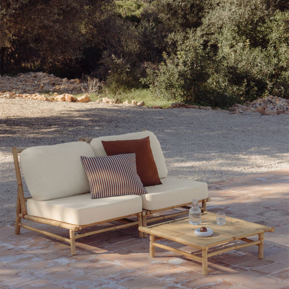 BAMBOO set, sofa and table, white