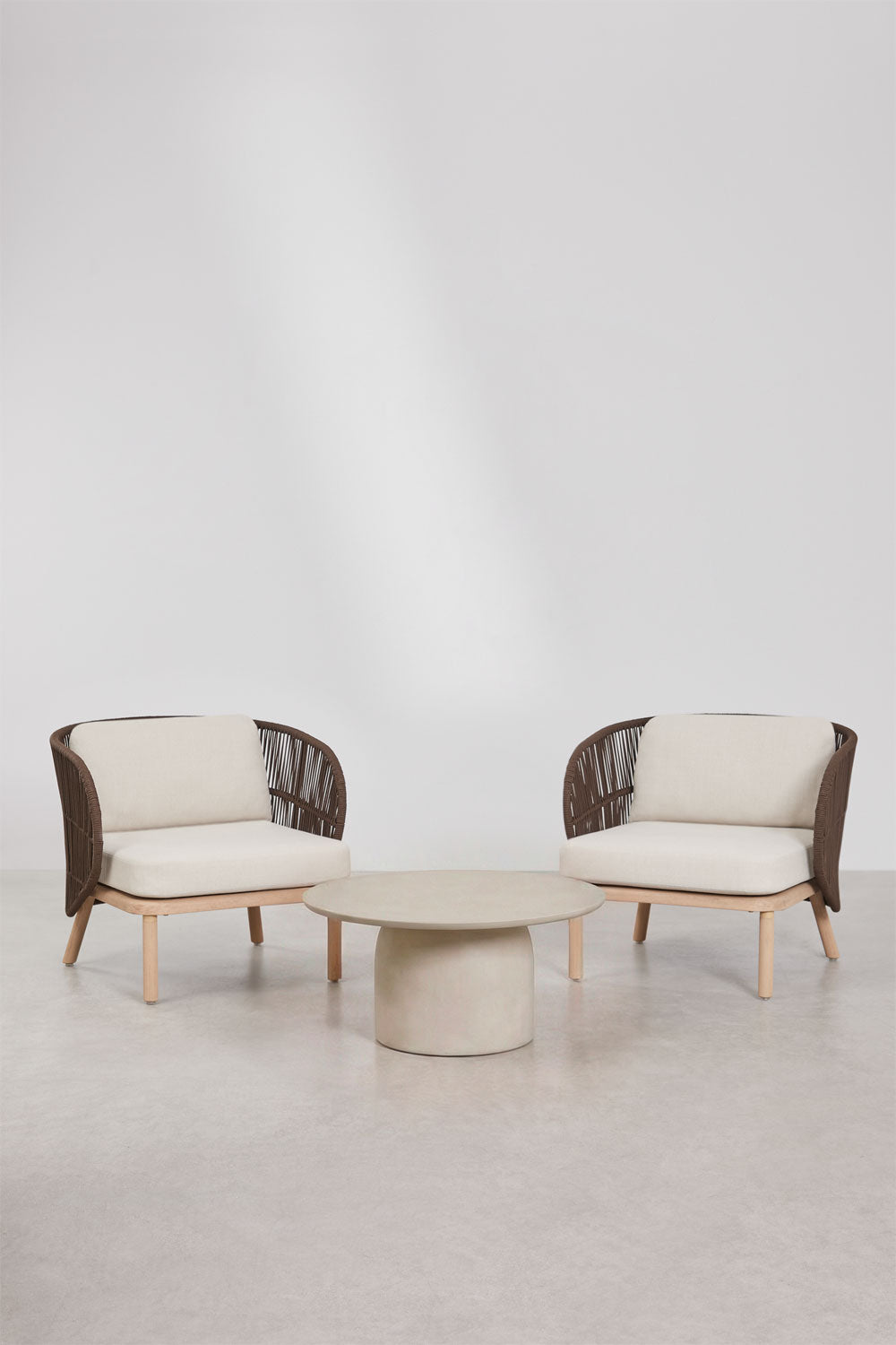 Outdoor furniture set CORAL, 2 armchairs chocolate