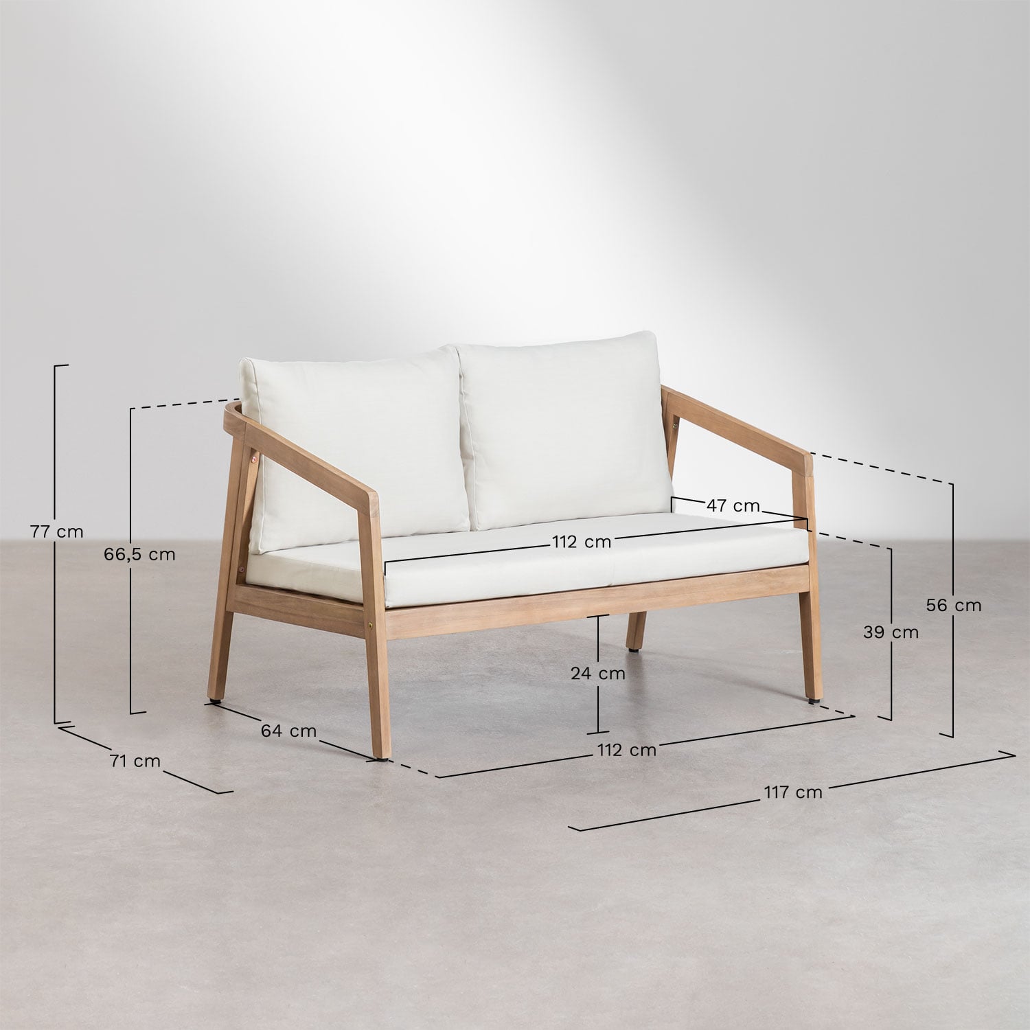 VIRVO set, sofa, 2 armchairs and table, light (1 pc.)