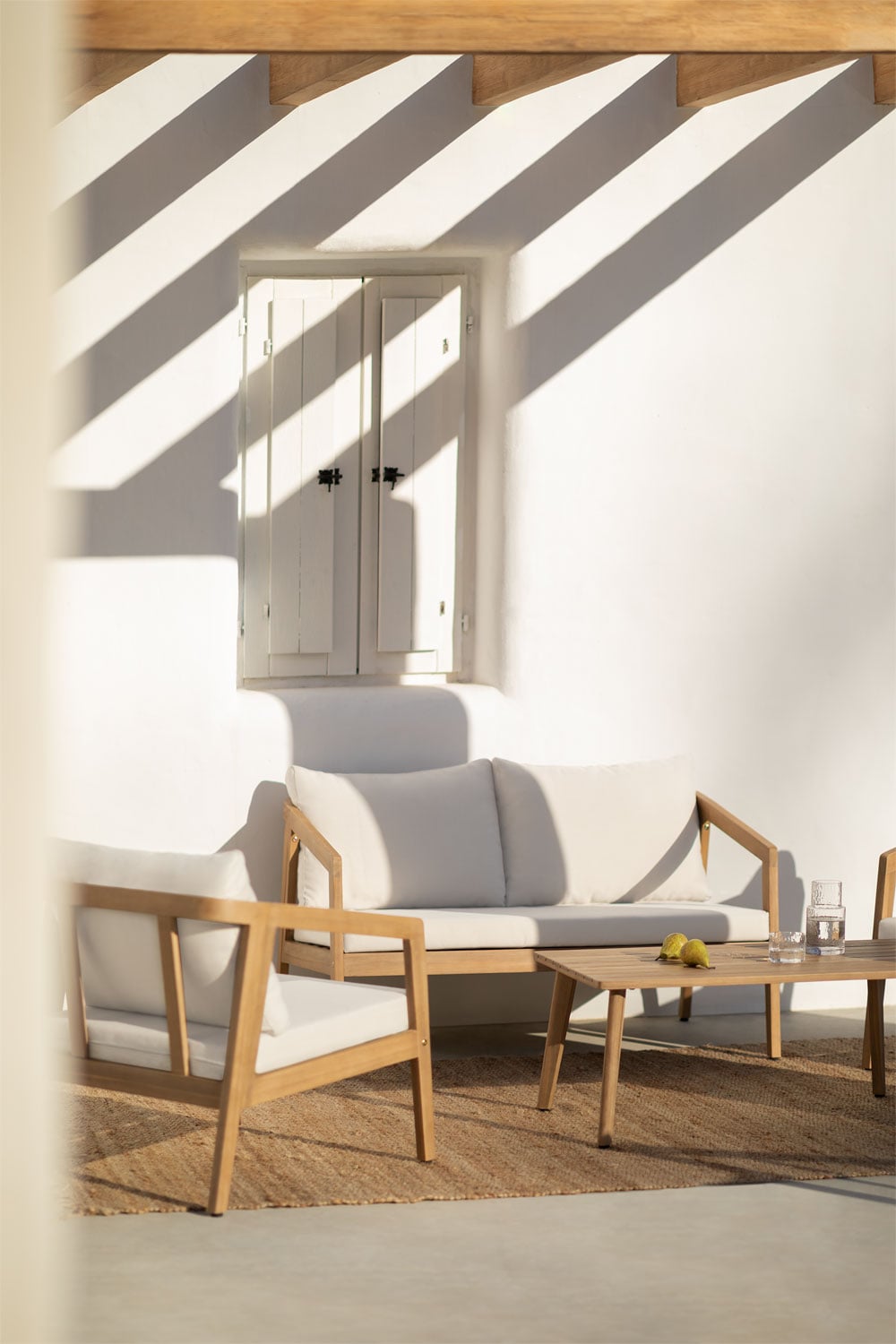 VIRVO set, sofa, 2 armchairs and table, light (1 pc.)