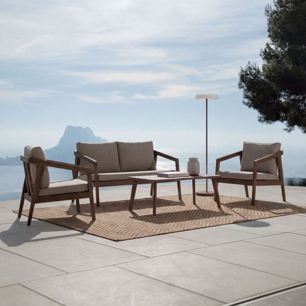 VIRVO set, sofa, 2 armchairs and table, dark (1 pc.)
