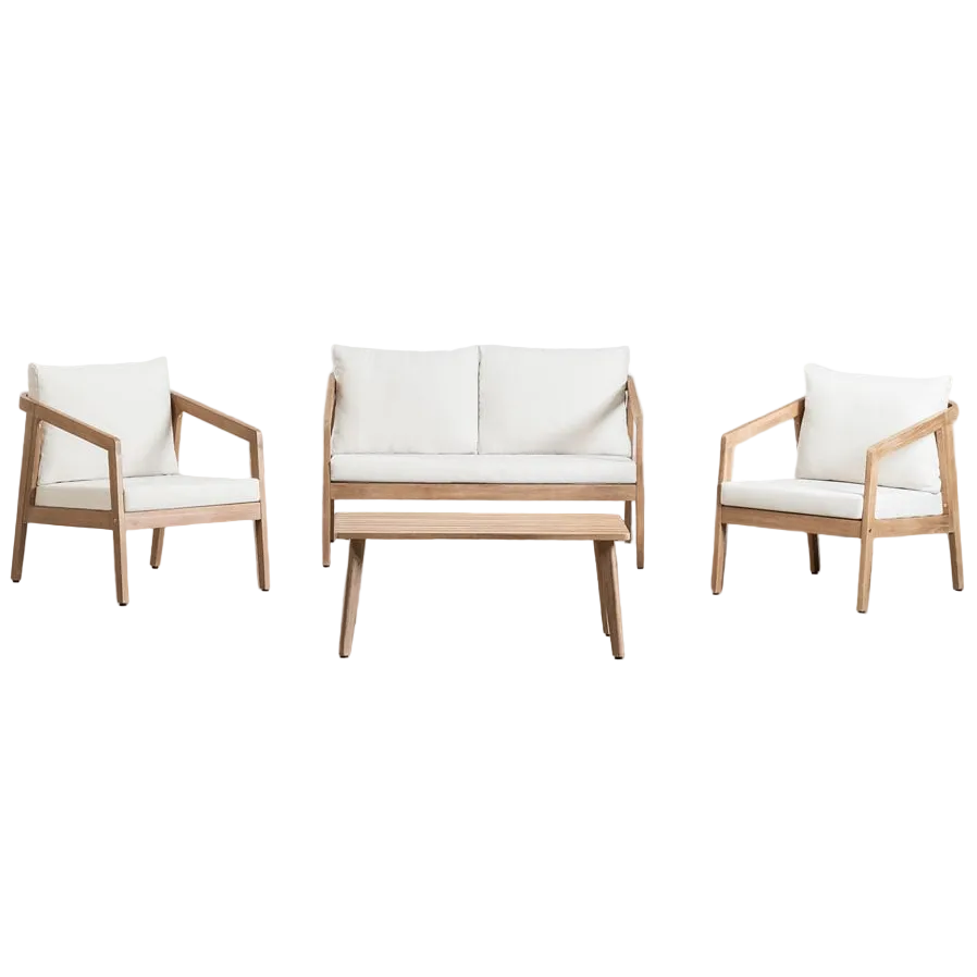 VIRVO set, sofa, 2 armchairs and table, light (1 pc.)