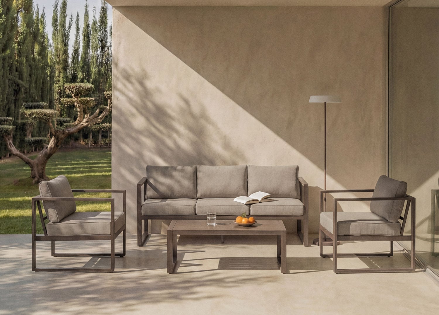 ALCANTO set, 5-seater aluminium, white
