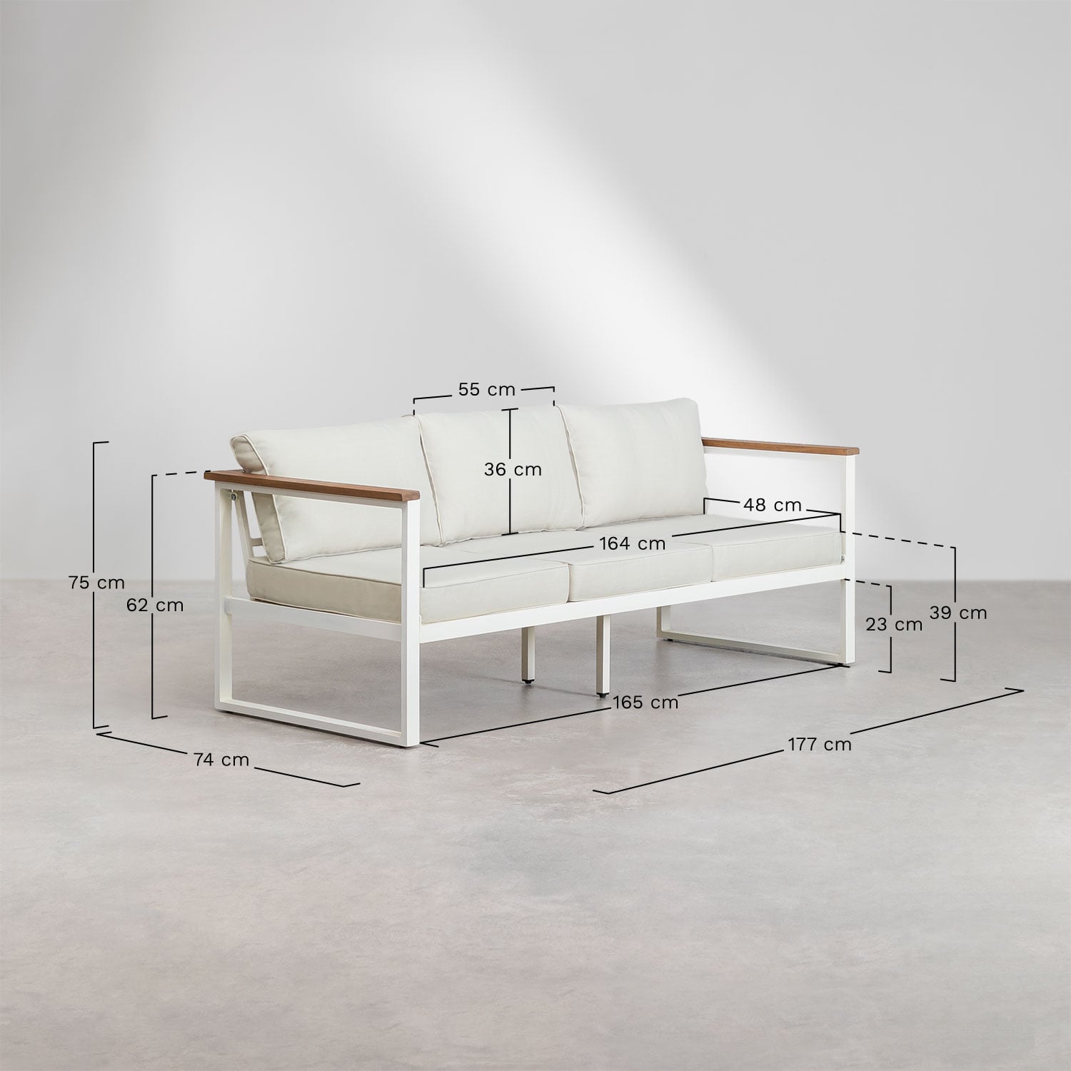ALCANTO set, 5-seater aluminium, white