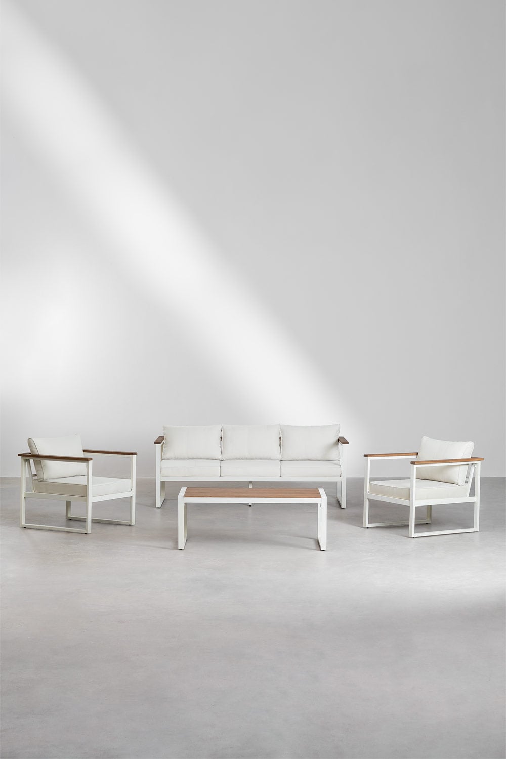 ALCANTO set, 5-seater aluminium, white