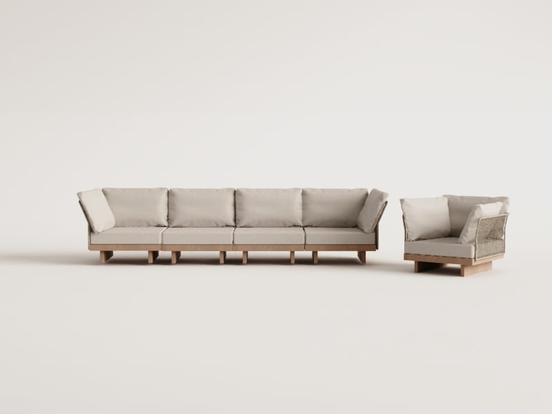 Lauko sofa ir fotelis SUNNY, L