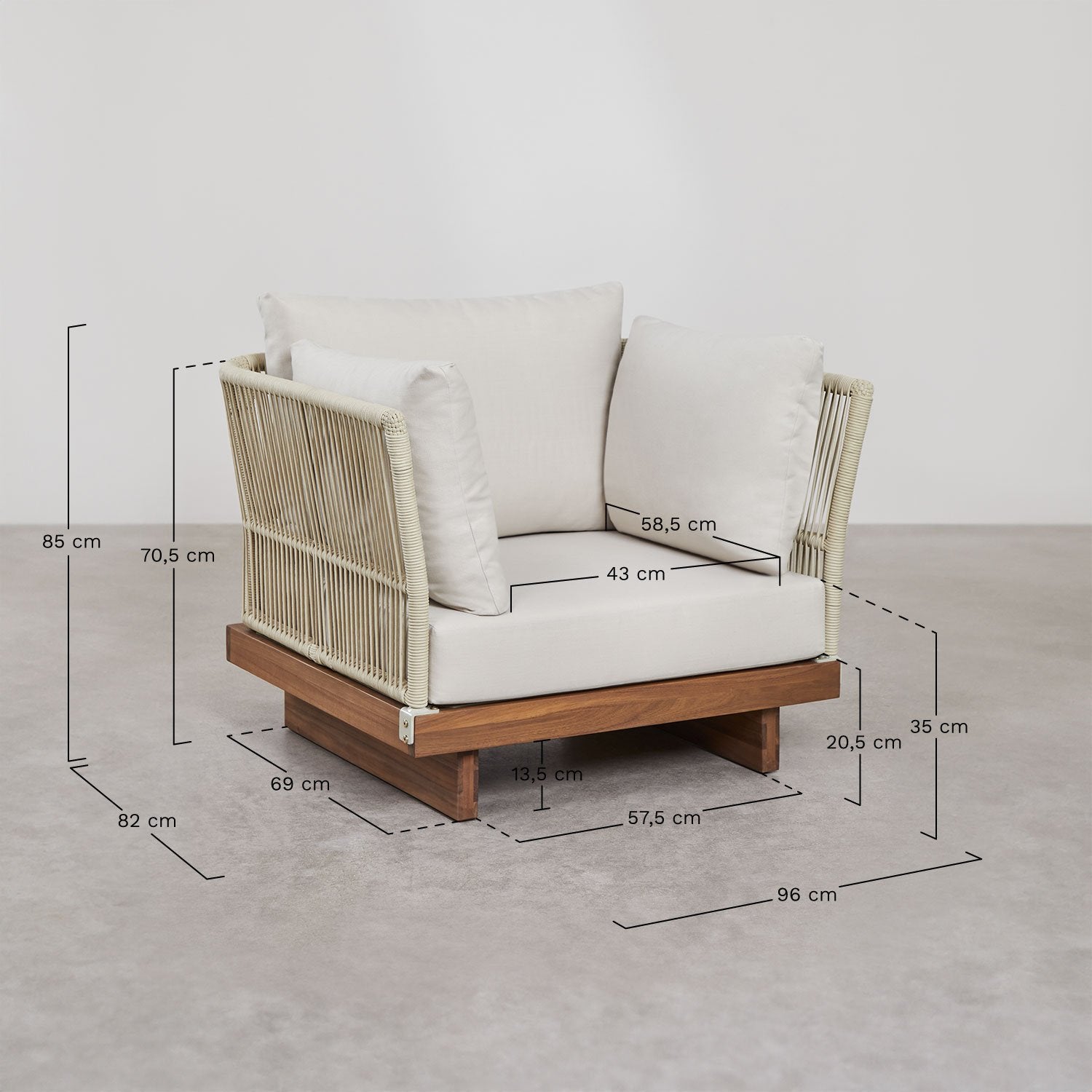 Lauko sofa ir fotelis SUNNY, L