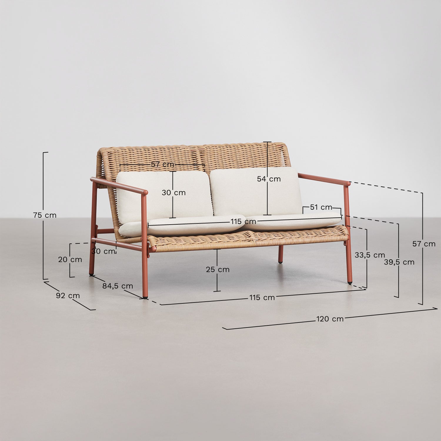 Outdoor furniture set RATANO, four-seater, aluminum, olive green