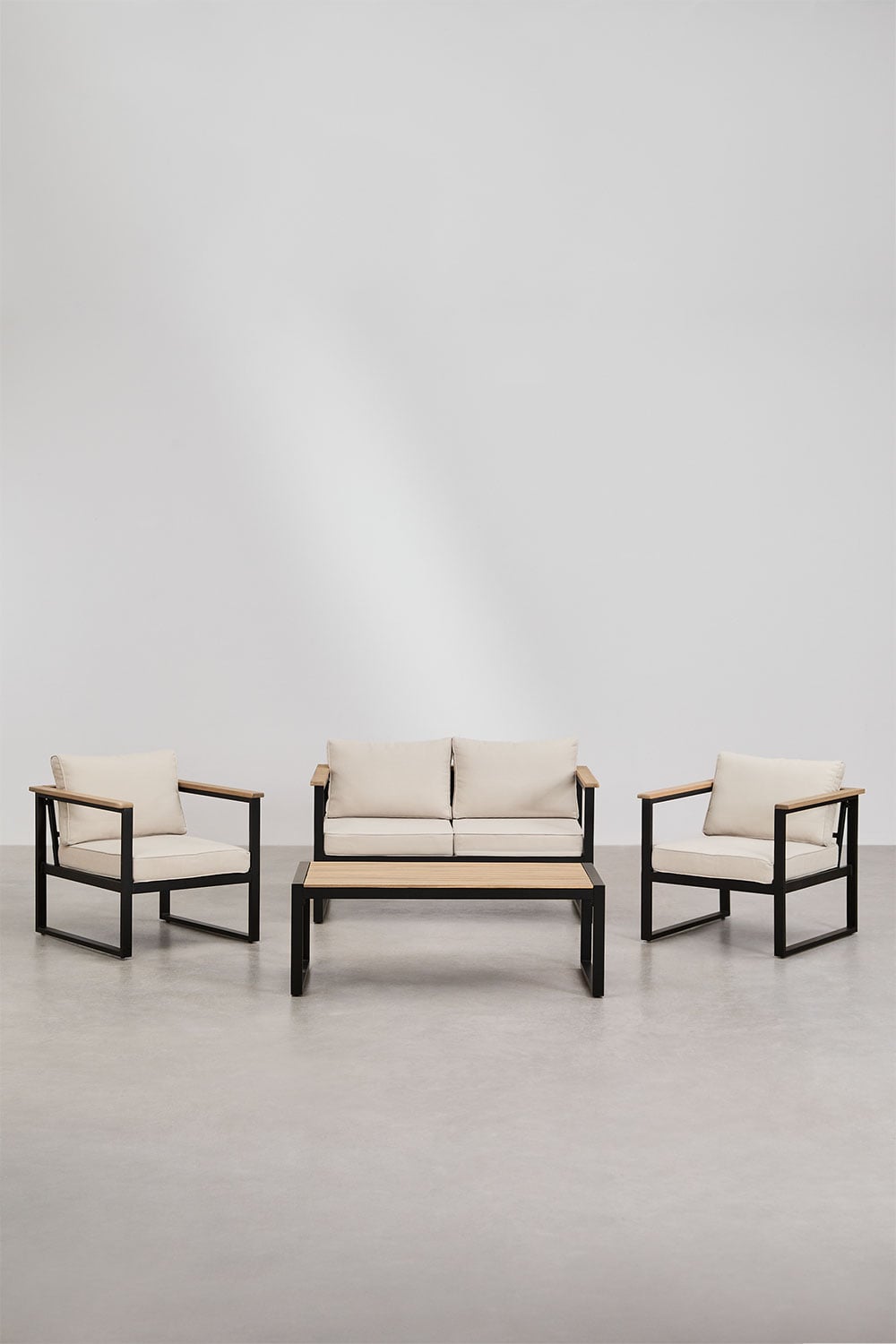 ALCANTO set, 4-seater, black
