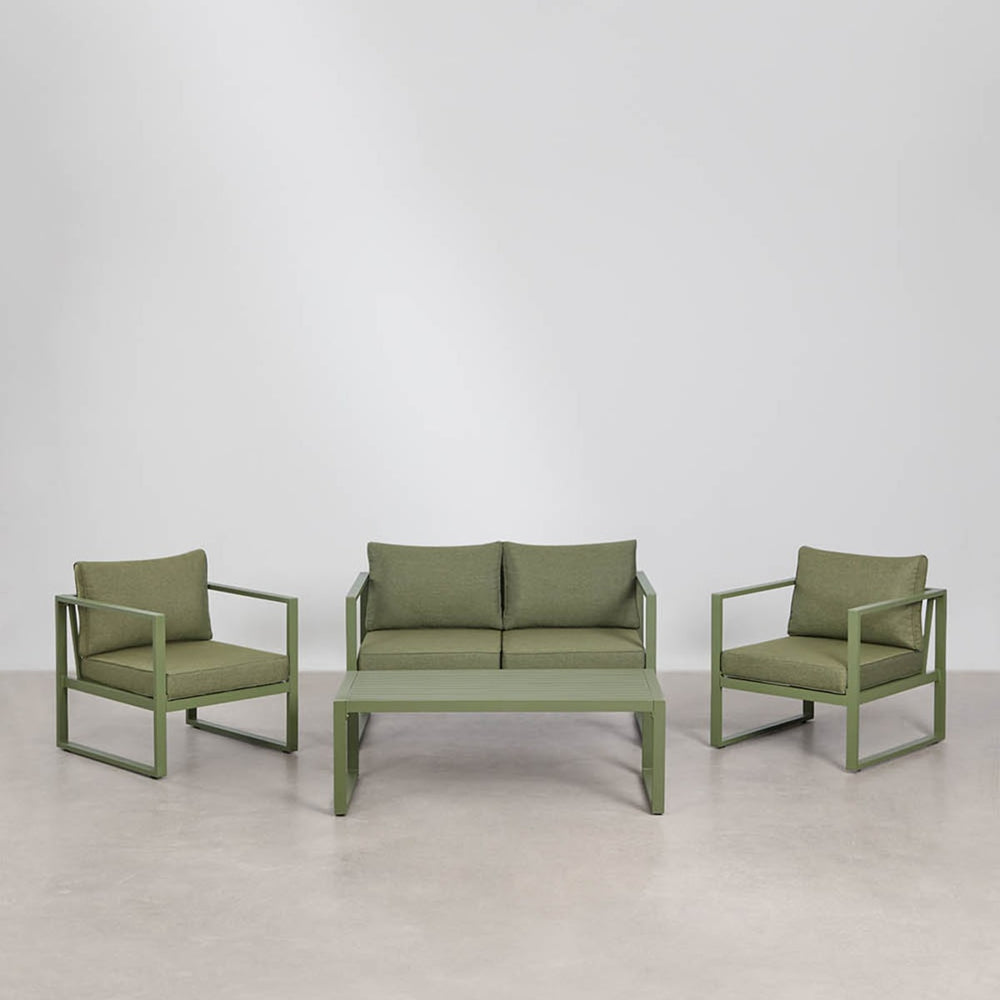 ALCANTO set, 4-seater, olive green