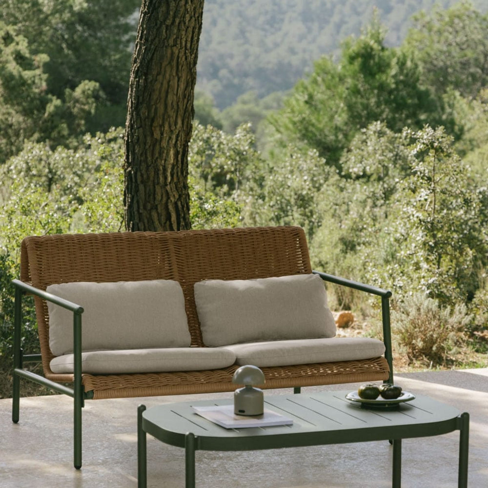 Outdoor set RATANO, sofa and coffee table, olive green