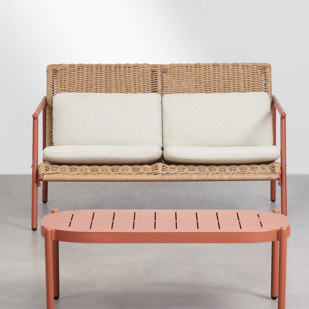 Outdoor set RATANO, sofa and table, terracotta