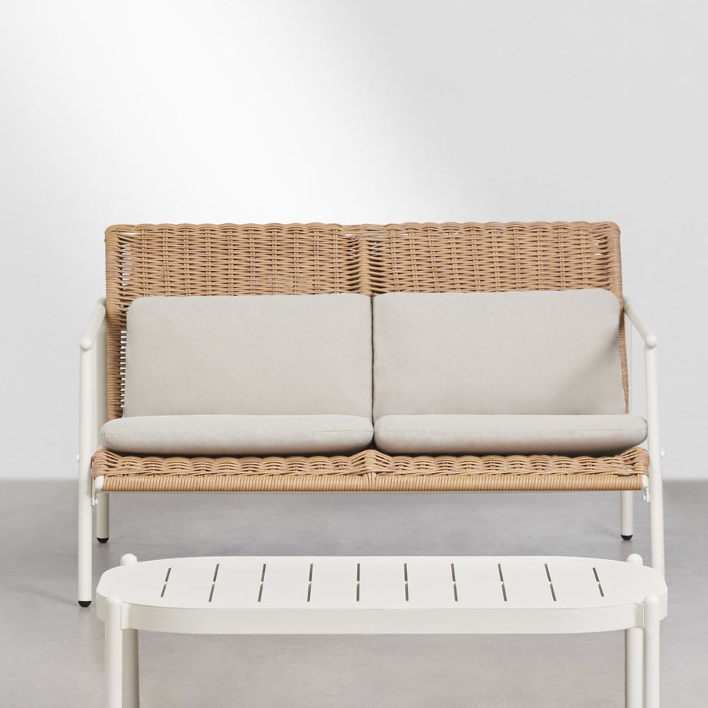 Outdoor furniture set RATANO, sofa and coffee table, white
