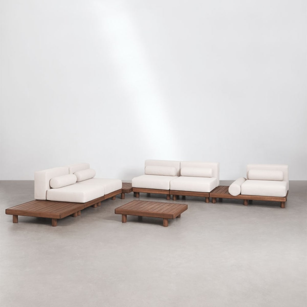 KORKO acacia corner outdoor set with five modules