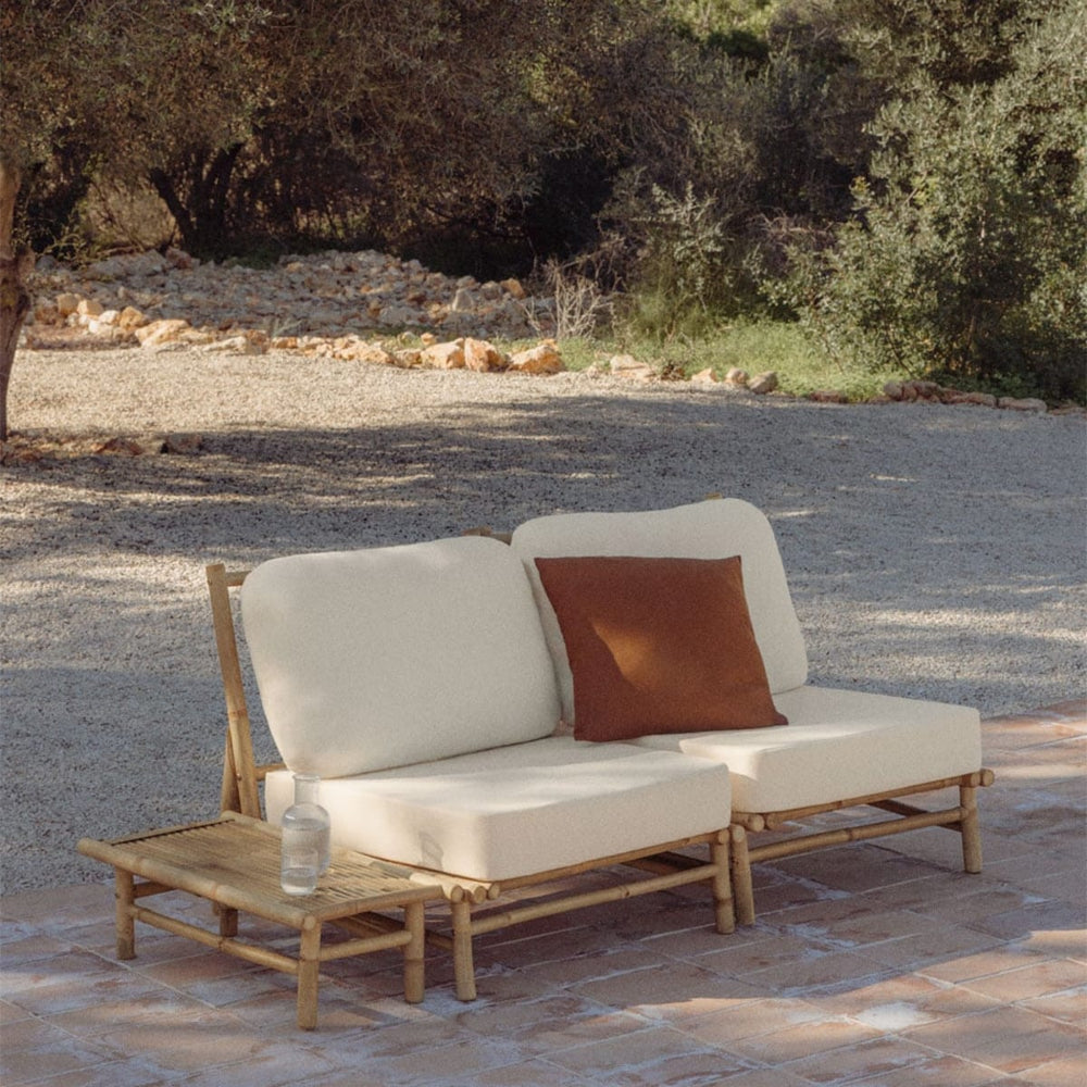 BAMBUS set, sofa and side table, white