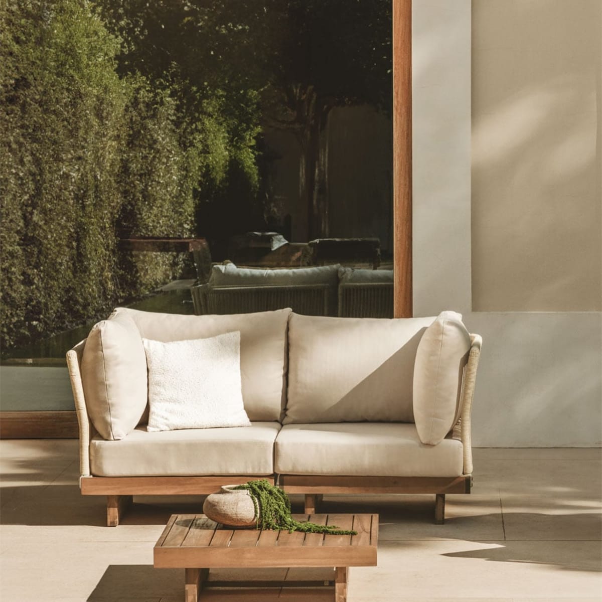 FORTO outdoor modular sofa, 2-seater with table