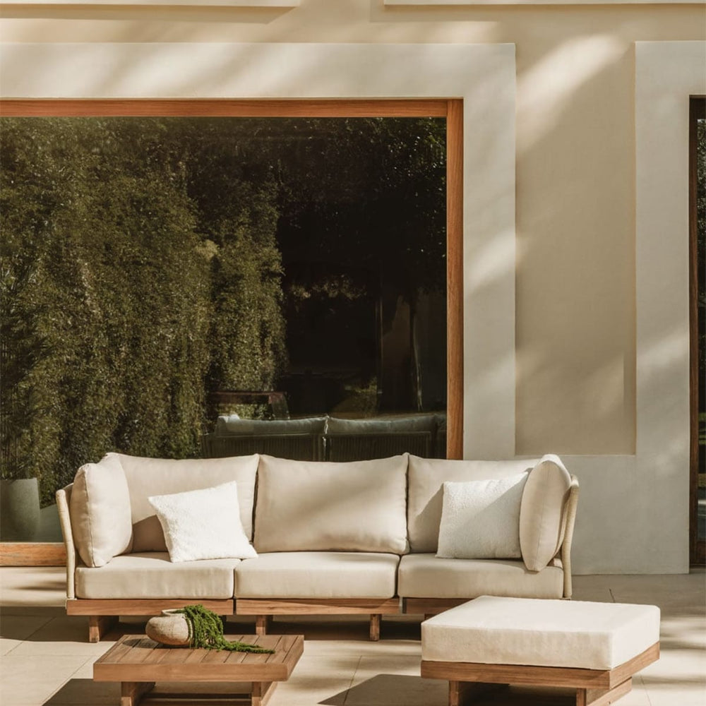 FORTO outdoor modular sofa, 3-piece with table and ottoman