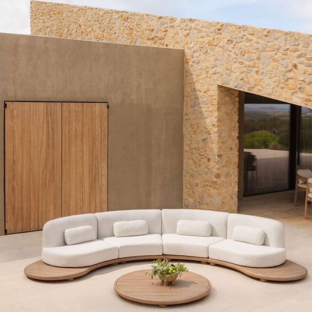 Set NEXO, curved sofa and oval coffee table