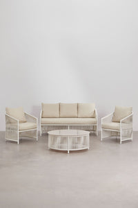 Šiuolaikiškas sodo komplektas su stikliniais staliukais | namuideja.lt | modernus sodo komplektas