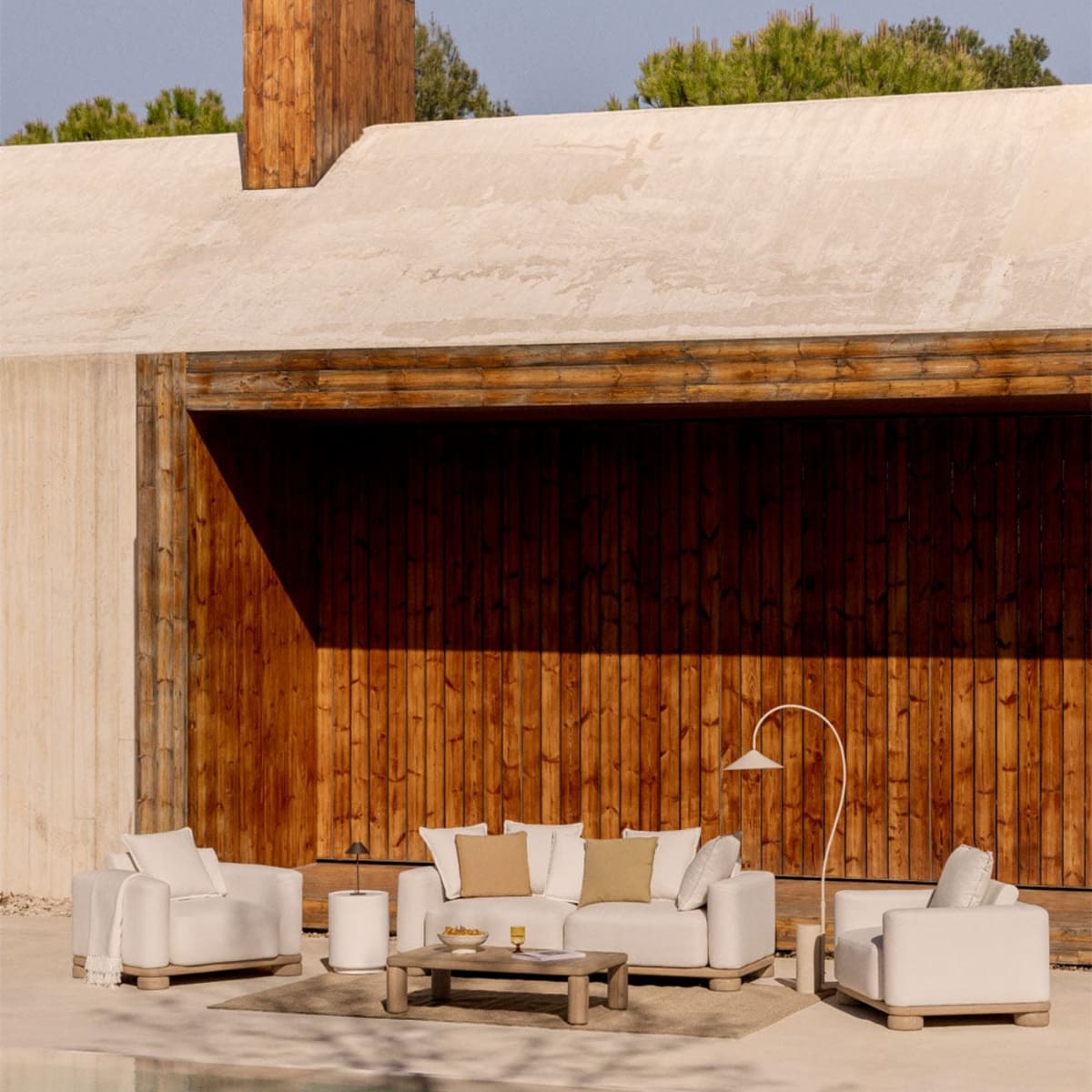 AKANTO set, sofa, 2 armchairs and a table