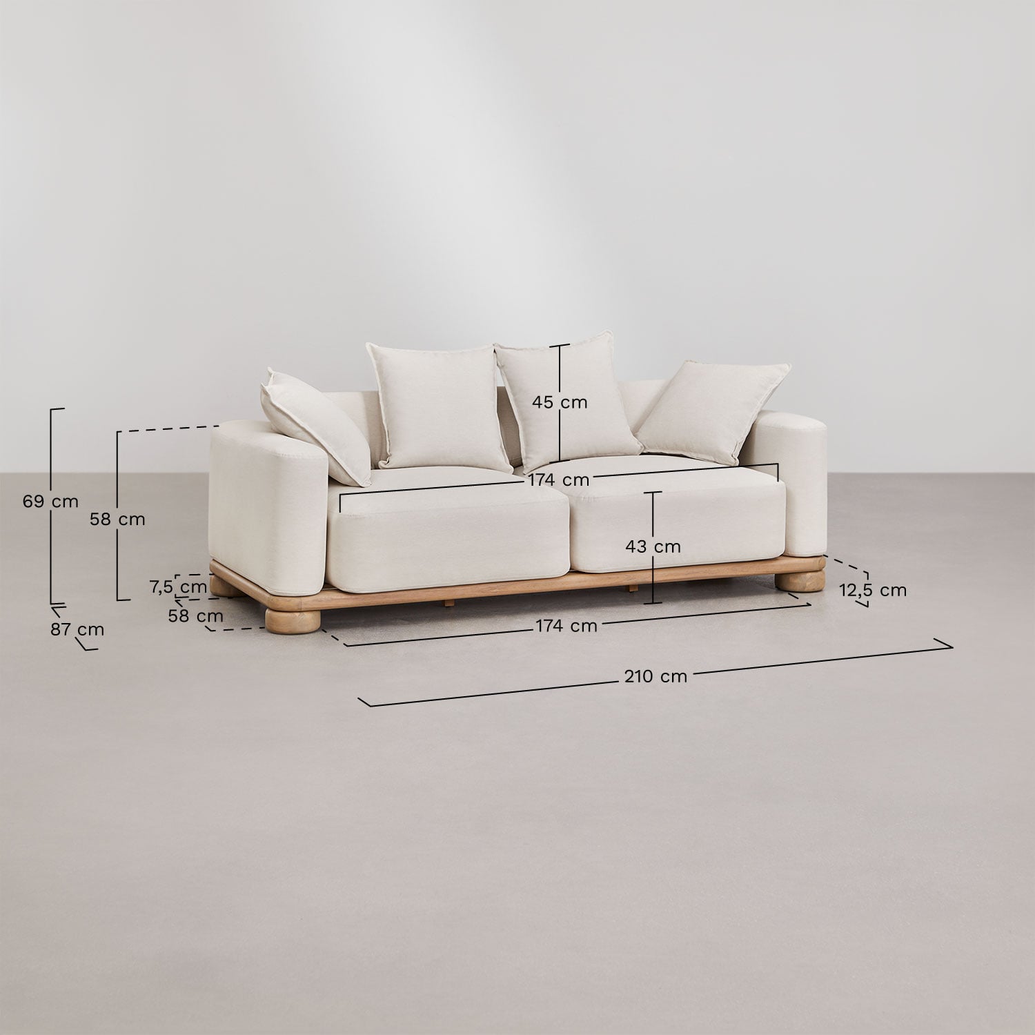 AKANTO set, sofa, 2 armchairs and a table