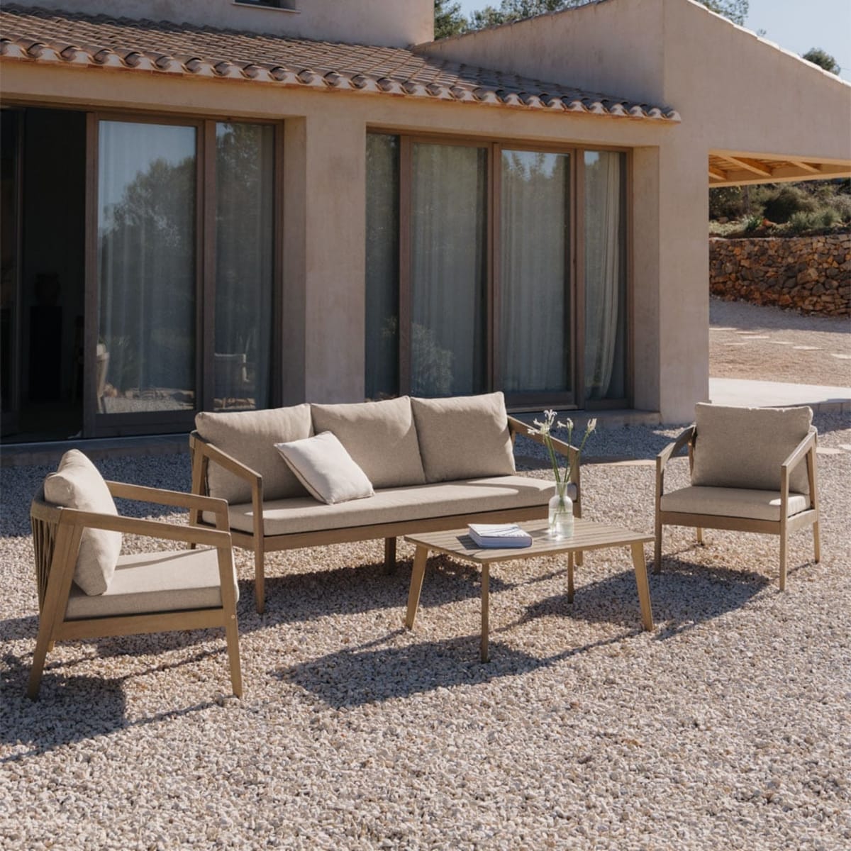 VIRVO set, sofa, 2 armchairs and table, five-seater (1 pc.)